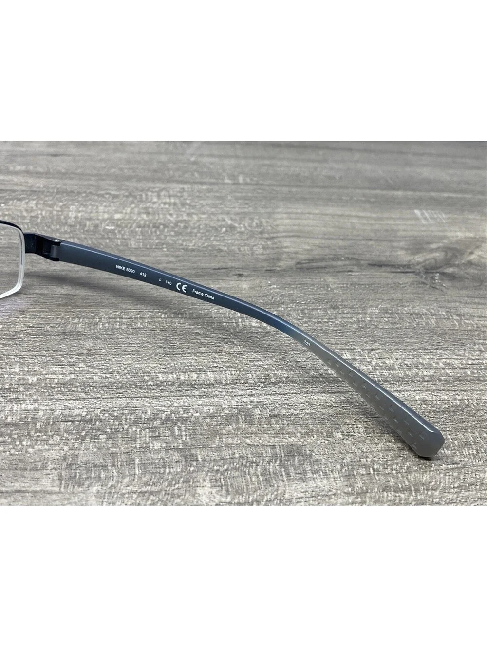 Nike Eyeglasses Frame 8090-412 Mens Navy Blue Metal Half Rim 53[]17-140 Frames